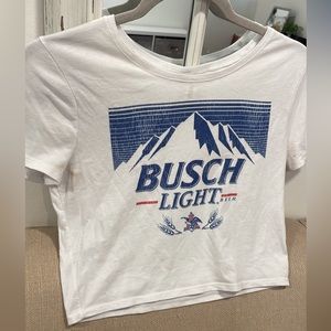 M/L women’s crop top (fits more like a medium) Busch light shirt!